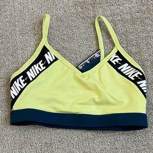 Nike Lemon Sports Bra with Navy Accents